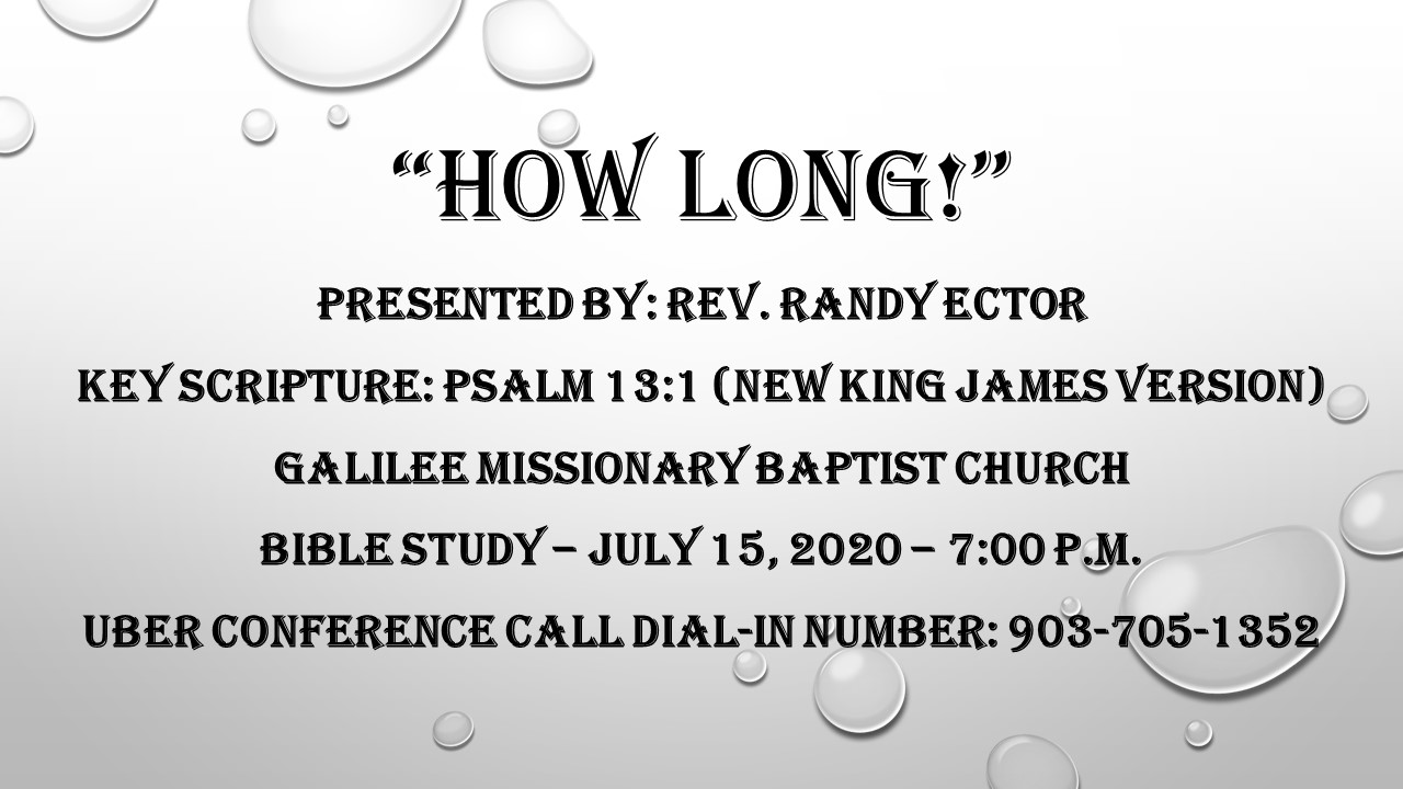 Pastor Anthony Williams Galilee Baptist Church Tyler TX